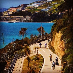 Riviera bike trail near San Remo