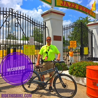 Bike recovery courtesy New Orleans Jazz Fest security staff