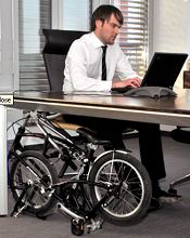 Bigfish folding bike below desk