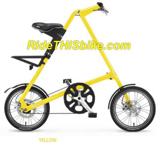 Strida 5.0 in yellow - unfolded