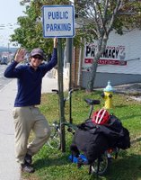 Tim Patterson and his trusty Brompton folding bike