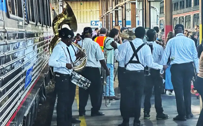 Amtrak Mardi Gras Service inaugural departure in New Orleans