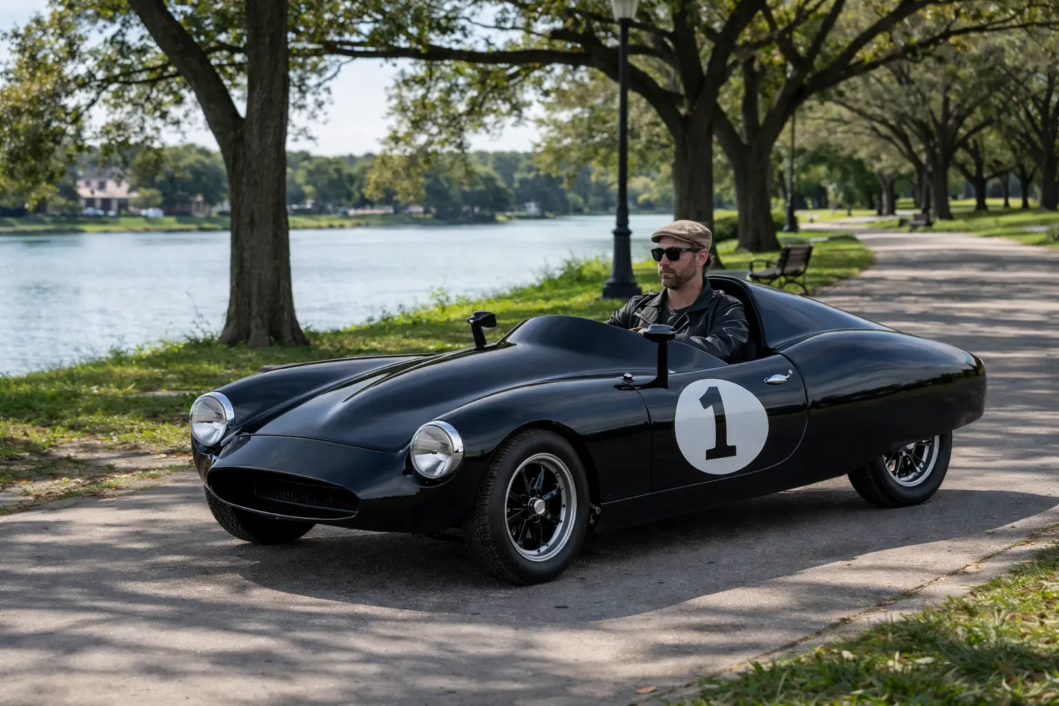 Tyfana cyclecar concept near Bayou St. John and Wisner Boulevard